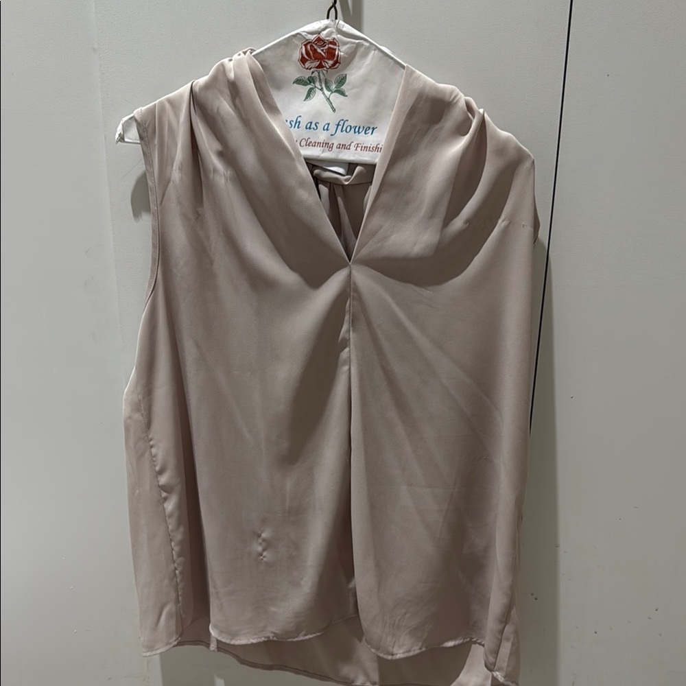 Renee C. Tan Sleeveless Tie Front Blouse